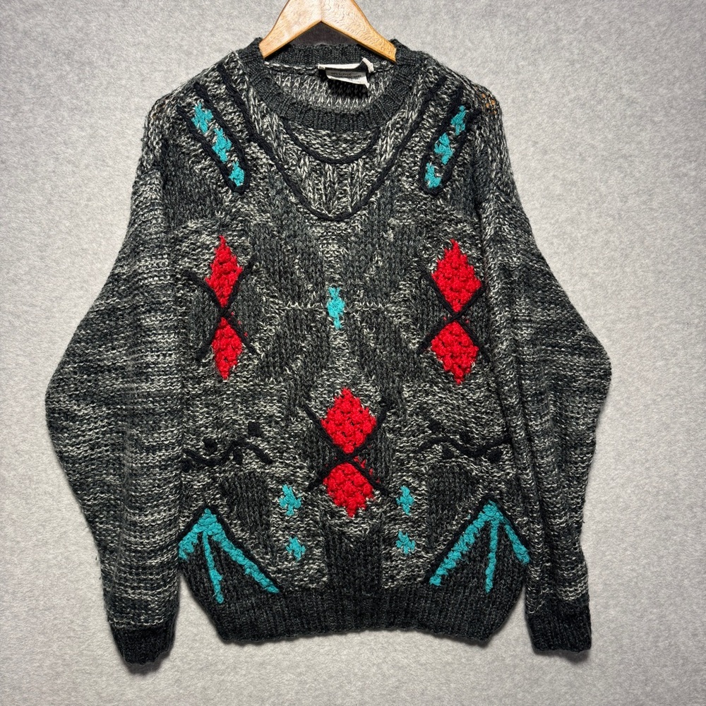 Vintage 80’s Rossini Cozy Knit Crewneck Sweater in Gray